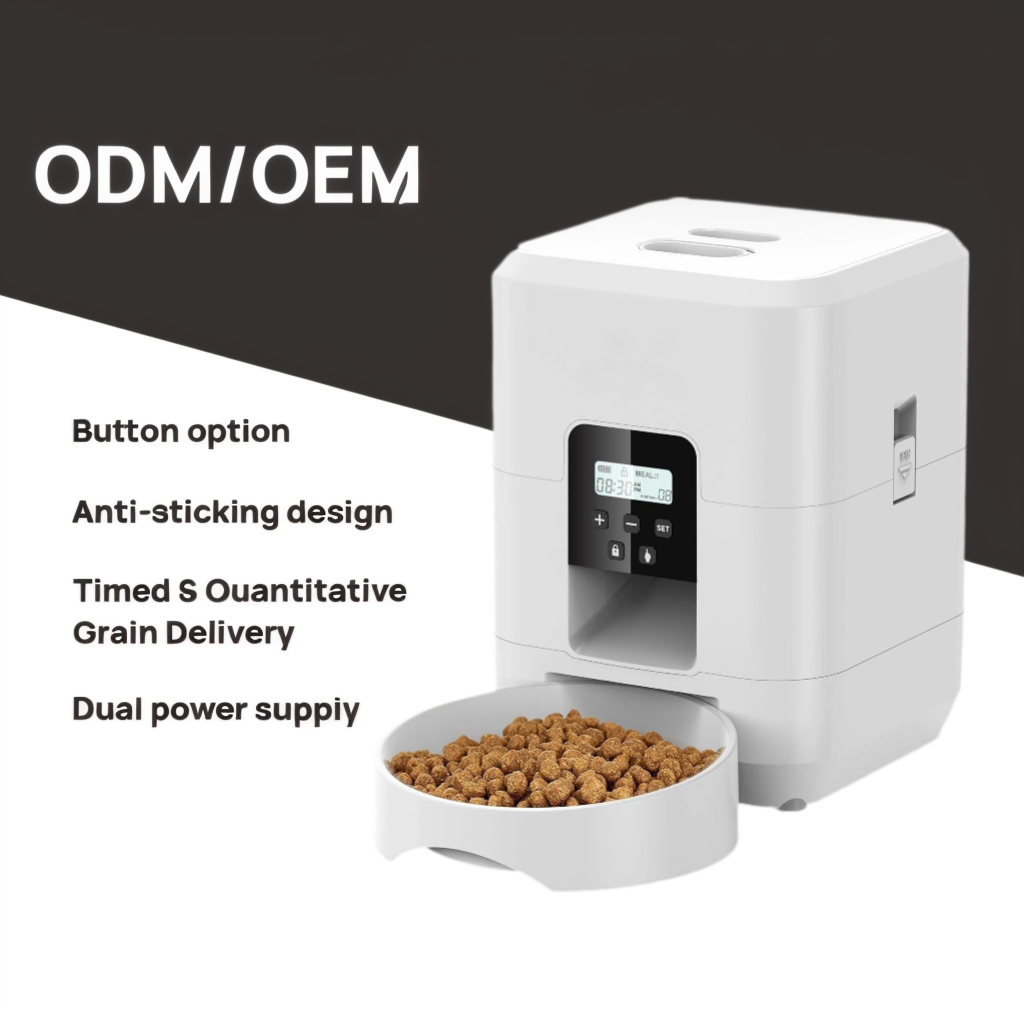 2025 New Design Automatic Cat/Dog Food Dispenser Portable Smart WiFi Pet Feeder Portion Control Dual Power Anti-Jam Features