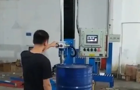 Operating steps diagram for industrial filling machinery