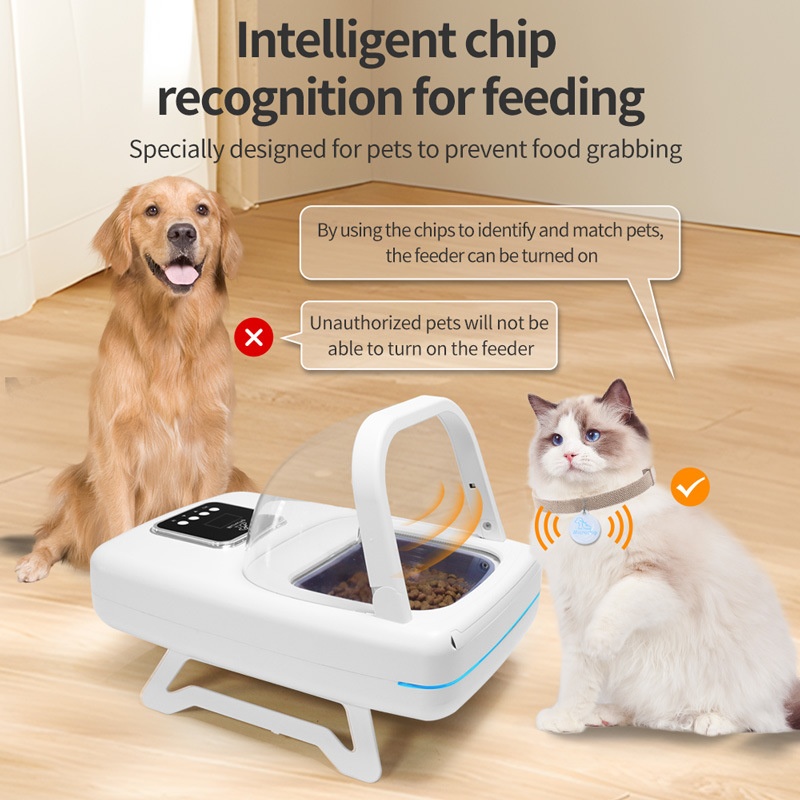 Smart Portable Automatic Pet Feeder RFID Technology LCD Display Easy Clean Multi-Pet Management Pets Do Not Compete Food