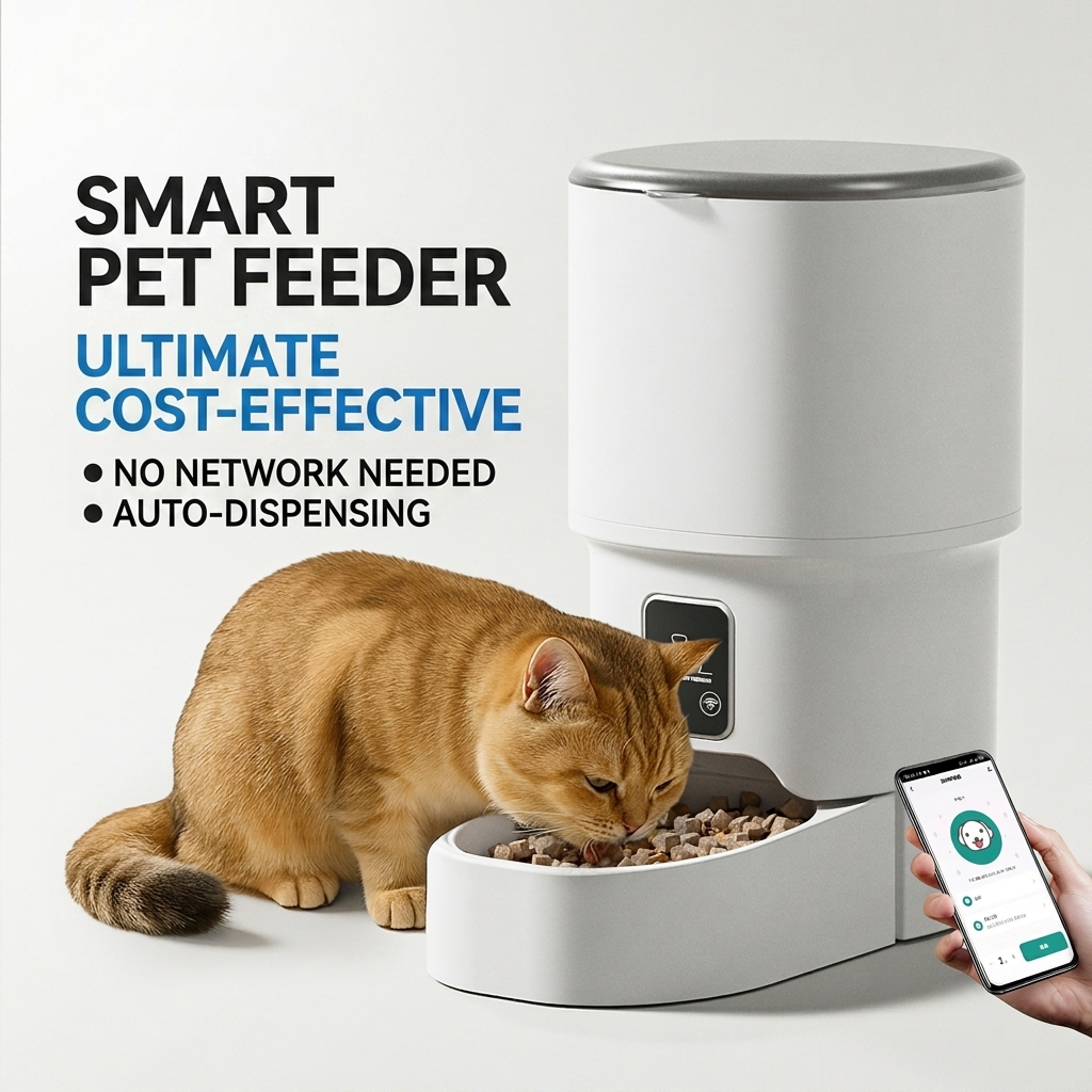 Smart Modern Pet Automatic Bowls 4L Capacity Charge WiFi Mobile APP Control Dog Cat Food Dispenser Waterproof Plastic Time