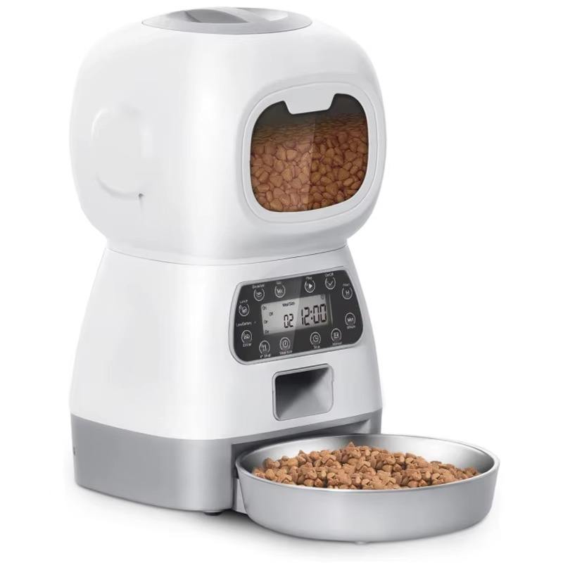 3.5L Smart Pet Feeder with WiFi App Control and Voice Recorder for Dogs Cats Timing Portion Control Automatic Dog Food Dispenser