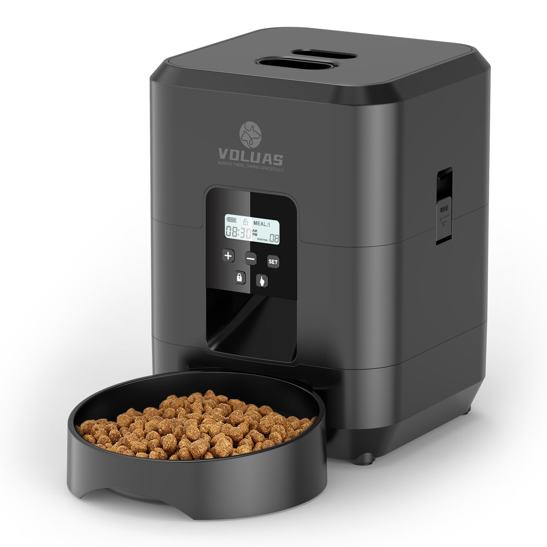Pet Smart Feeder Timed and Portion-Controlled Remote Feeding for Dogs Wi-Fi Enabled Automatic Cat Feeder USB/AC Powered