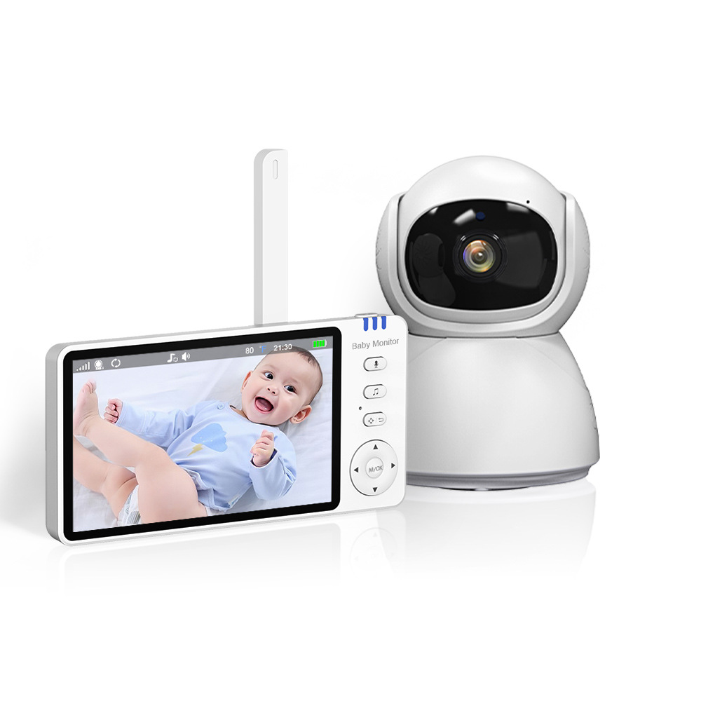 720P Display 5\" Baby Phone Camera 2.4G Wireless Two-Way Audio Nanny Feeding Alarm Temperature Sensor Video Baby Monitor