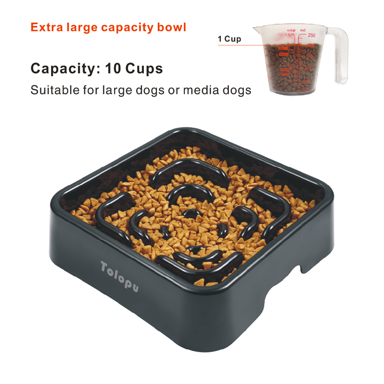 Dog Bowl Slow Feeder 2200ml Eco-Friendly Anti-Skid Base Reduce Overeating Bloating Vomiting Obes Healthy Eating