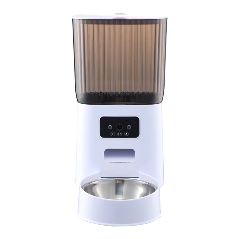 WiFi Pet Smart Automatic Feeder Timed Quantitative Battery-Powered Remote Voice Video Feed Eco-Friendly Plastic Waterproof IPX5