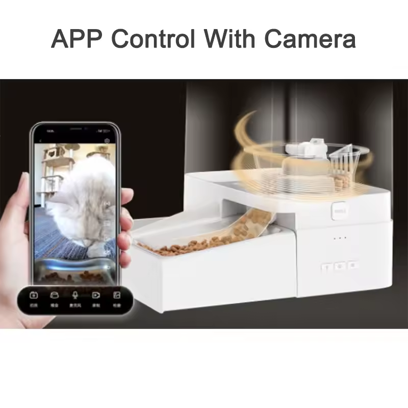 2024 New APP Control Smart Pet Feeder&amp; Water Fountain With Camera for Cat Dog Automatic Feeder Drinking Fountain