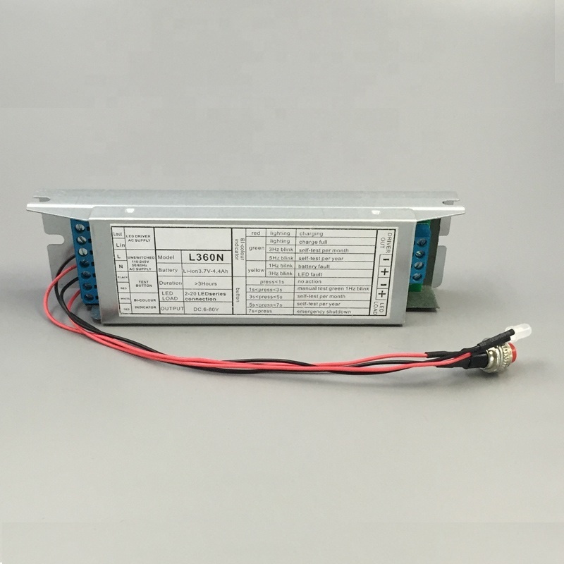 5W 15-200VDC Backup Battery Rechargeable LED Emergency Driver