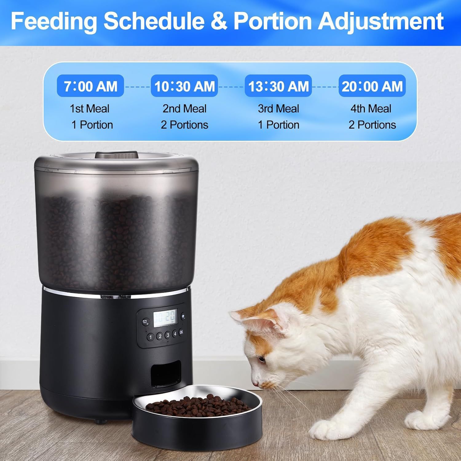 Factory Smart Automatic 2L Portable Pet Feeder Solid Modern Plastic Cat &amp; Dog Food &amp; Water Dispenser with Camera IPX5 Waterproof