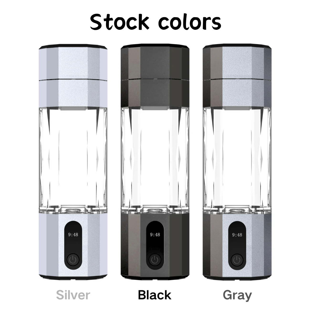PHYFLOW Hydrogen-rich Water Bottle/Cup 208ML 5000-10000 Ppb USB Powered LED Display Smart Touch for Household &amp; Car Use