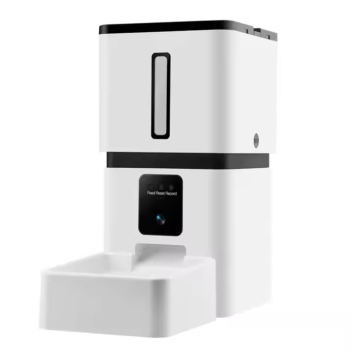 OEM/ODM Customized 4L/6L Smart Portable Waterproof Pet Food Dispenser Feeder Bowl Automatic Camera Plastic Bottle Material