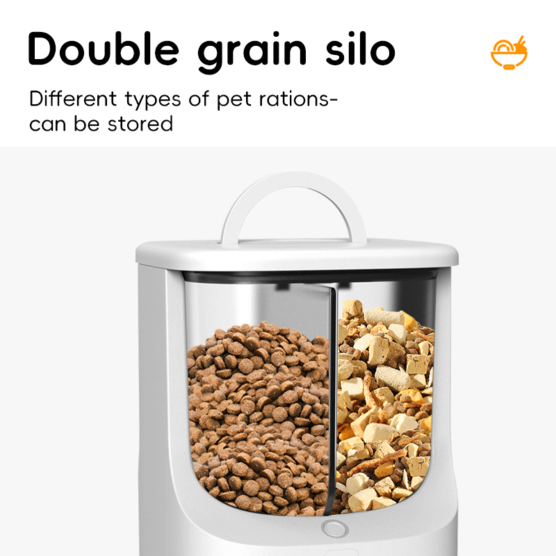 WiFi Automatic Pet Feeder Dual Hopper Tuya App Smart Cat Dog Food Dispenser Timer Portion Control