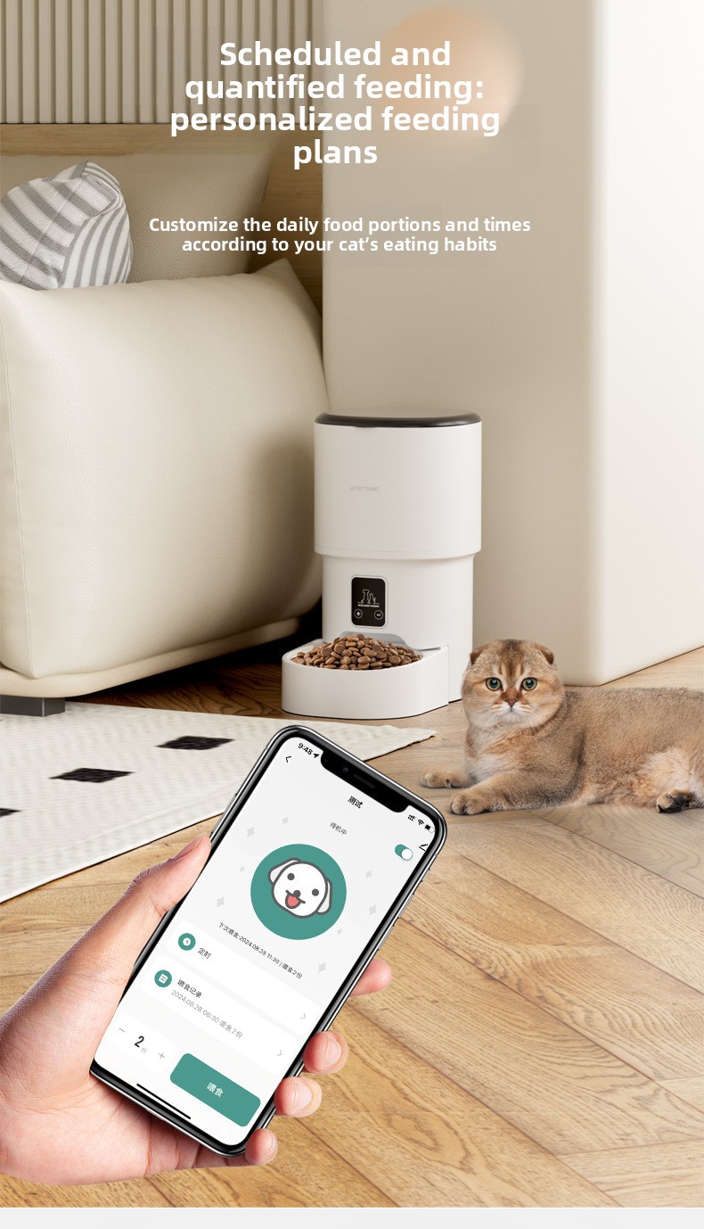 Smart Pet Feeder HD Camera Video Remote View Voice Intercom App Control Automatic Timing Pet Food Dispenser Cats Dogs