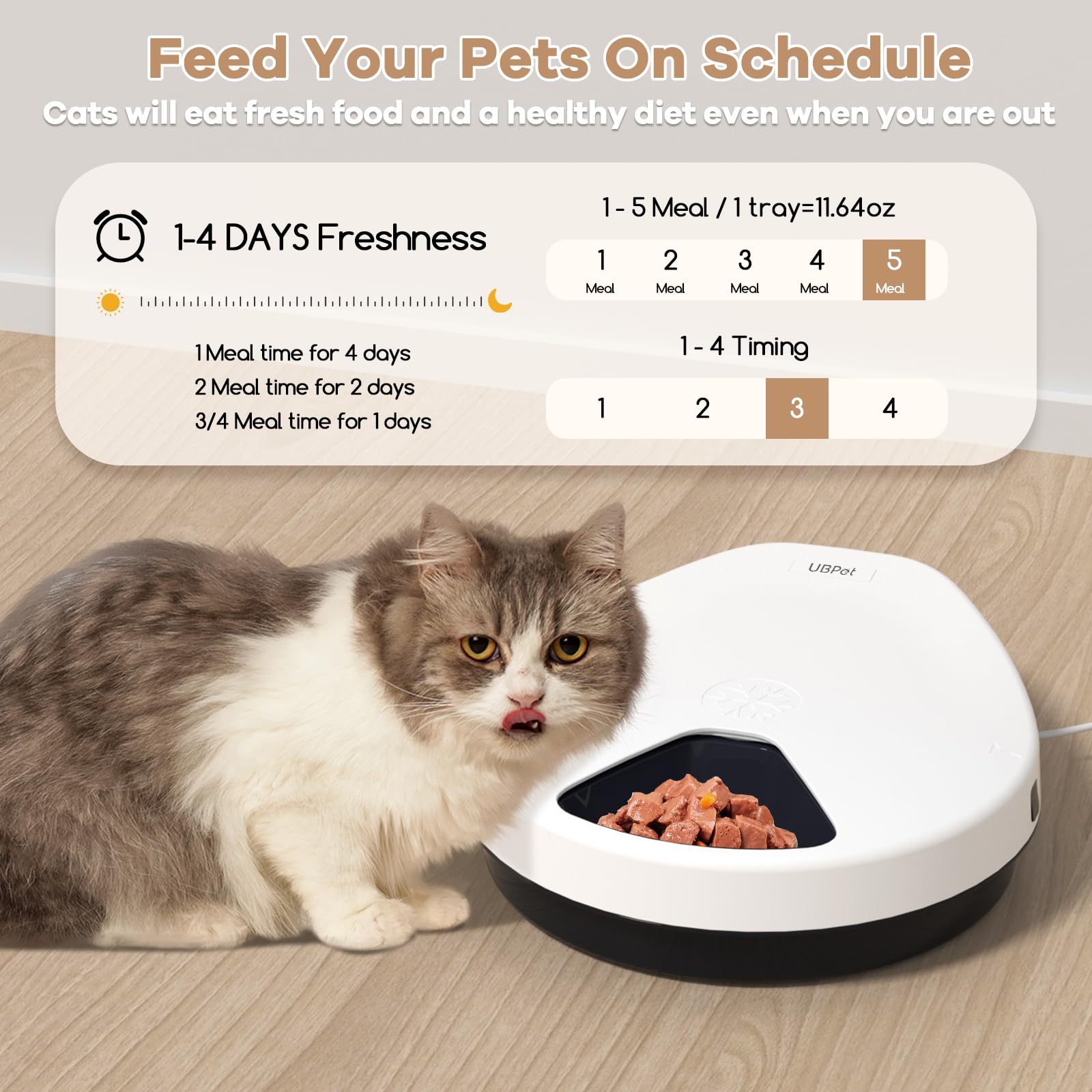 Semiconductor Refrigeration Wet Food Dispenser - Intelligent Automatic Feeder for Cats Dogs with Freshness Preservation