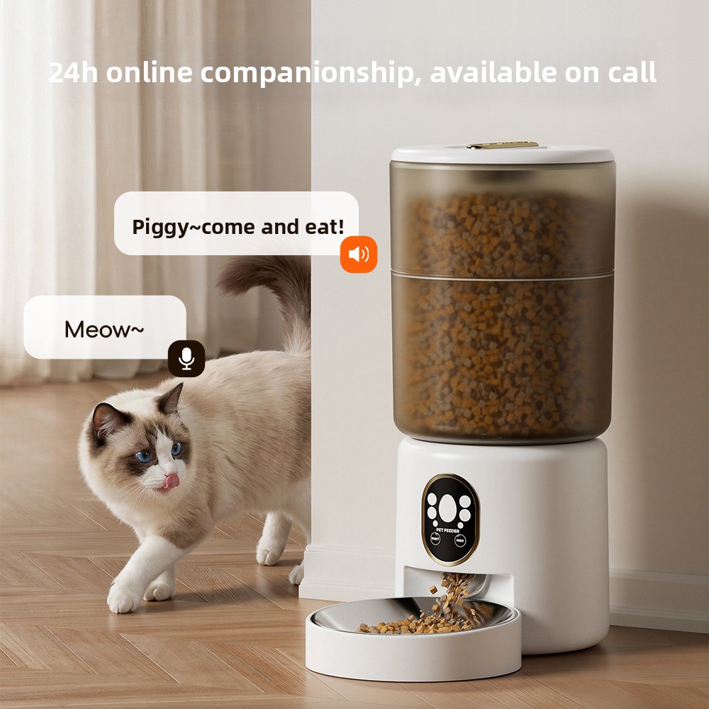 Large Capacity App Control Scheduled Feeding WiFi Bluetooth 304 Stainless Steel Automatic Smart Pet Food Feeder for Indoor Pets
