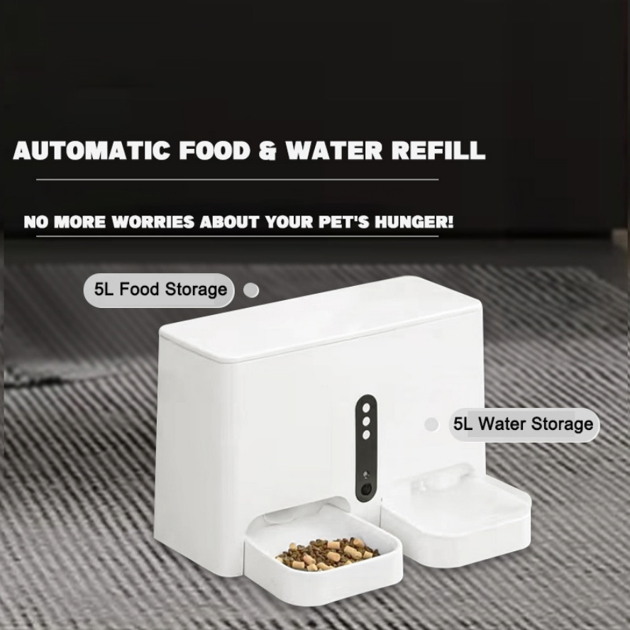Drinking+Feeding 2in1 Smart Pet Feeder for Regular Pet Health Maintenance