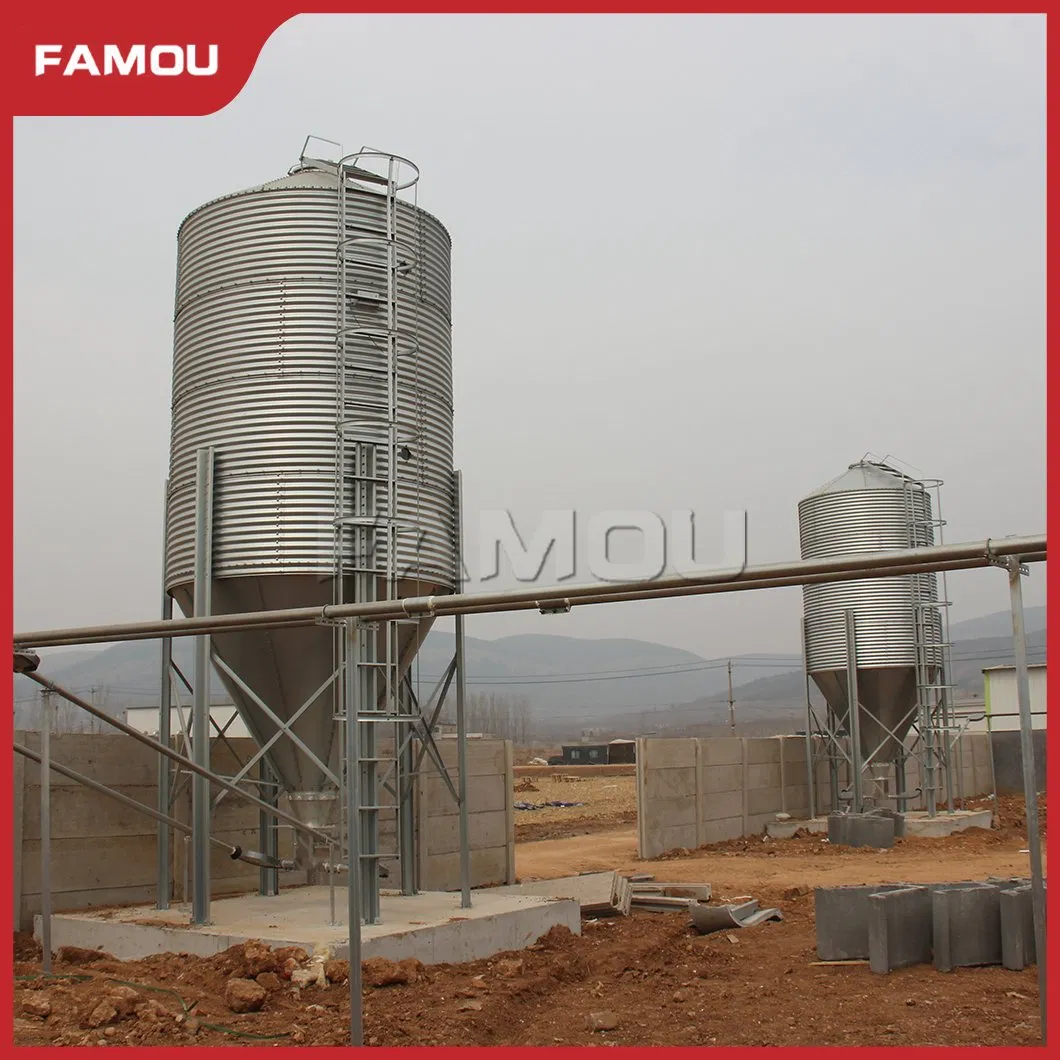 High-Capacity Galvanized Steel Silo for Vacuum Feeding Systems