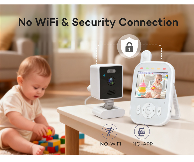 NEW 2.8 Inch Display 720P Night Vision Lullaby 2.4GHz Wireless Audio Video Temperature Feeding Timer Baby Camera Monitor NO Wifi