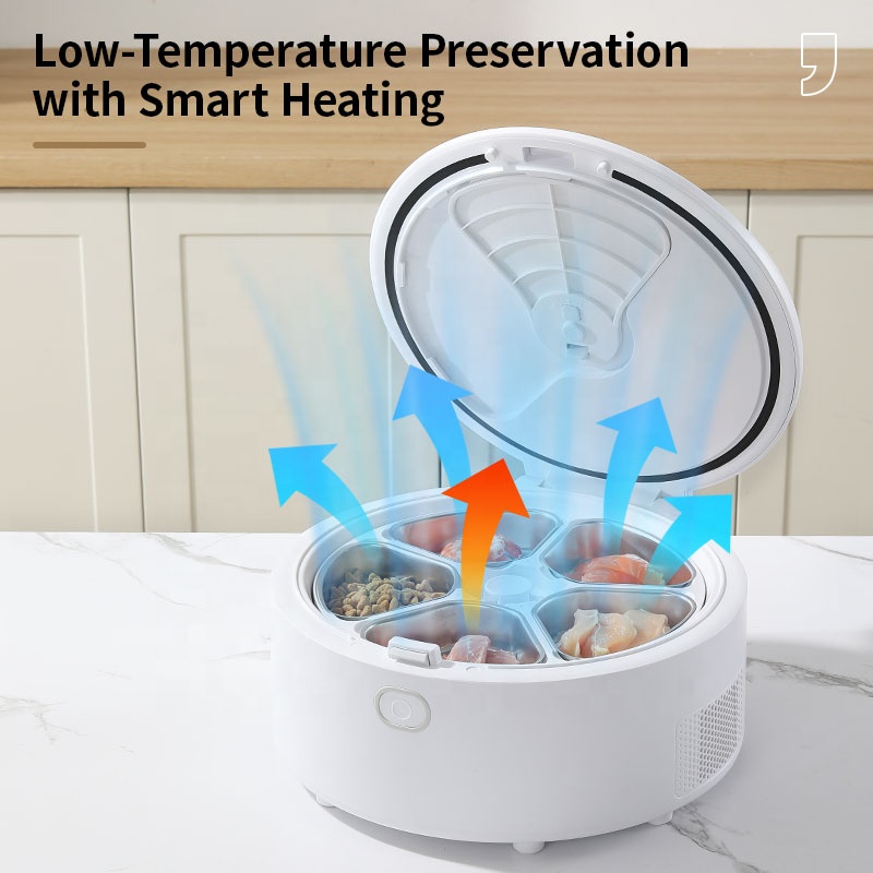 Automatic Cat Feeder Wet Food Refrigerated 5 Meals 3 Days App-Controlled Dishwasher-Safe Easy Clean