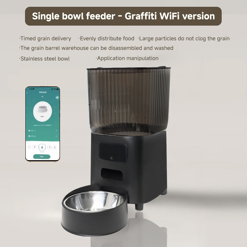 5L Smart Automatic Pet Feeder Eco-Friendly Plastic Cat Dog Food Dispenser WiFi App Control Portion Control Voice Recording Dual