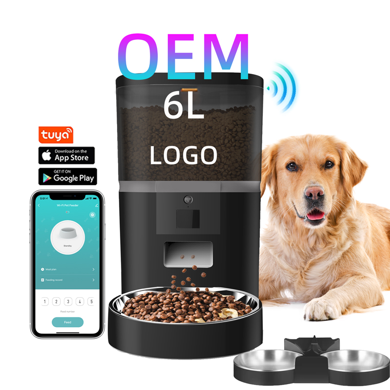 Tuya App Remote Control 6L Cat Dog Automatic Pet Feeder Dry Food Dispenser Wifi Smart Pet Feeder Pet Food Dispenser