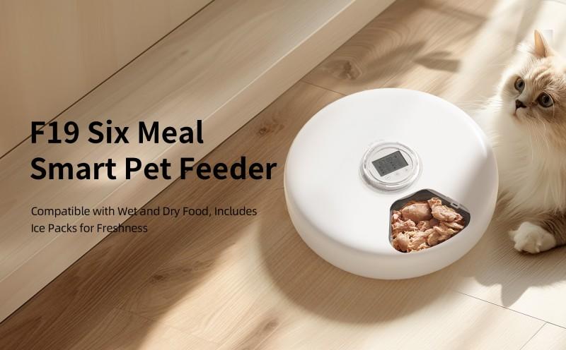 Programmable Smart Automatic Foldable Battery-Powered Portable Plastic Cat Dog Feeder Wet/Dry Food Dispenser Refrigerating