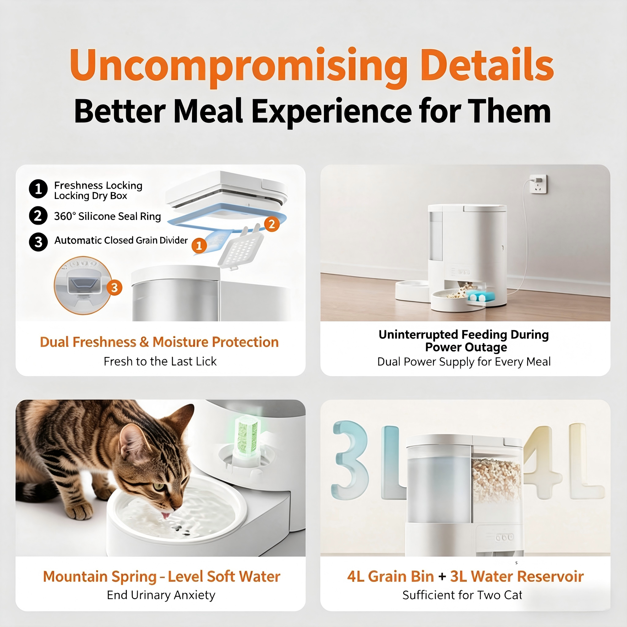 Automatic Pet Feeder With 1080P Camera Night Vision for Cats Dogs Multi Pet Home Indoor Feeding Management