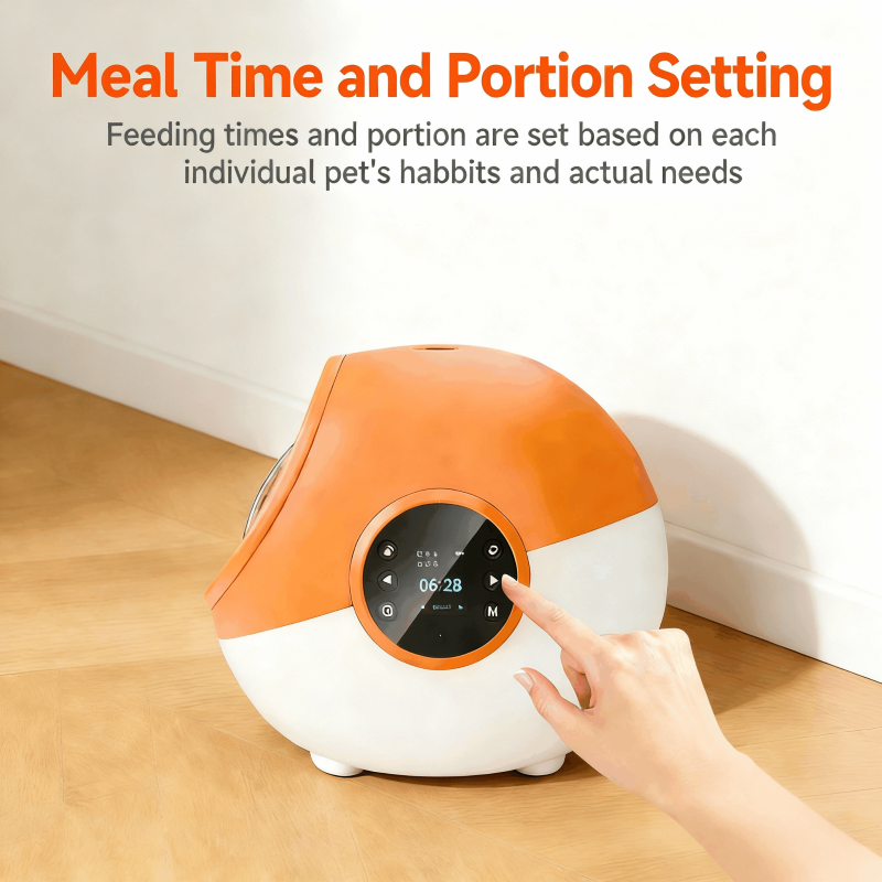 Custom Automatic Smart Pet Feeder Plastic Modern RFID Sensor Individual Feeding Portion Control Voice Reminder Multi Pet