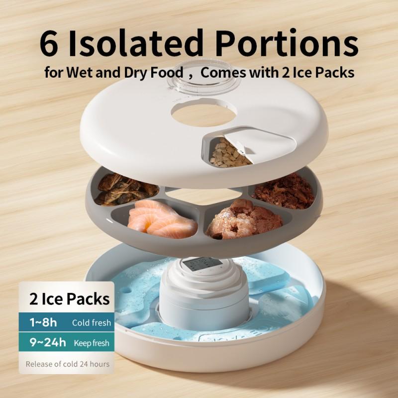 Programmable Smart Automatic Foldable Battery-Powered Portable Plastic Cat Dog Feeder Wet/Dry Food Dispenser Refrigerating