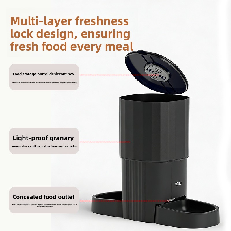 Pet Automatic Feeder Dual-Port Design 7L Capacity Wi-Fi Remote Control Scheduled Measured Dispensing Time Setting Cat Dog 1700g