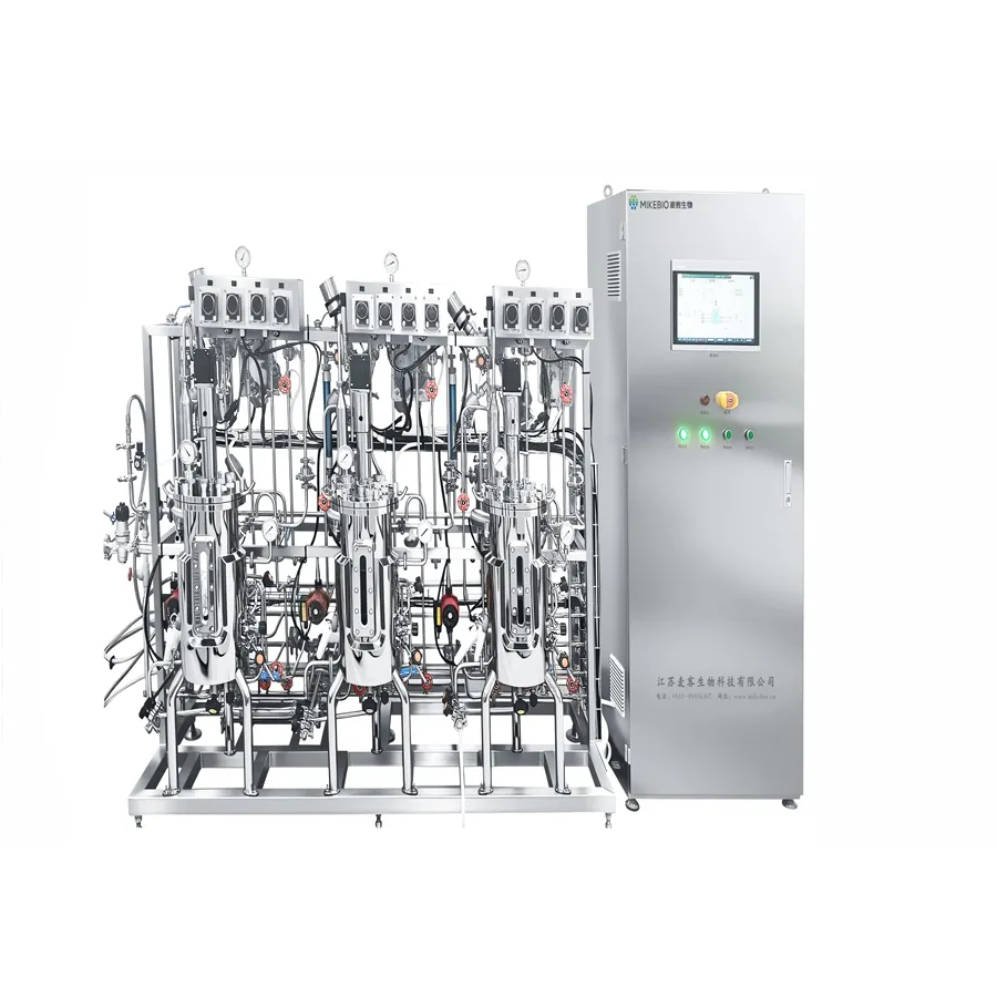 Parallel Stainless Steel Fermenter System with Liquid Level Detection and Automatic Nutrient Feeding for Stable Culture Conditions