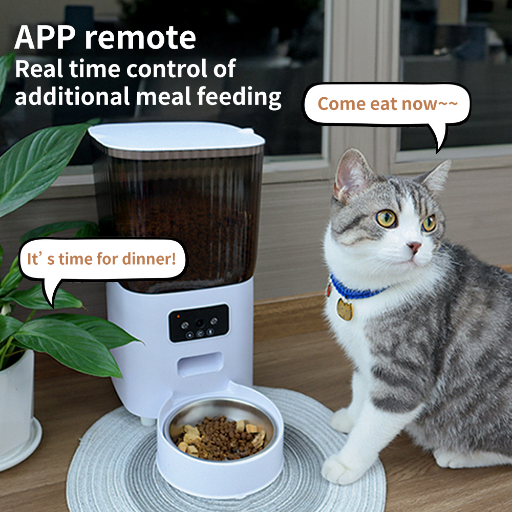 5L Smart Automatic Pet Feeder Eco-Friendly Plastic Cat Dog Food Dispenser WiFi App Control Portion Control Voice Recording Dual
