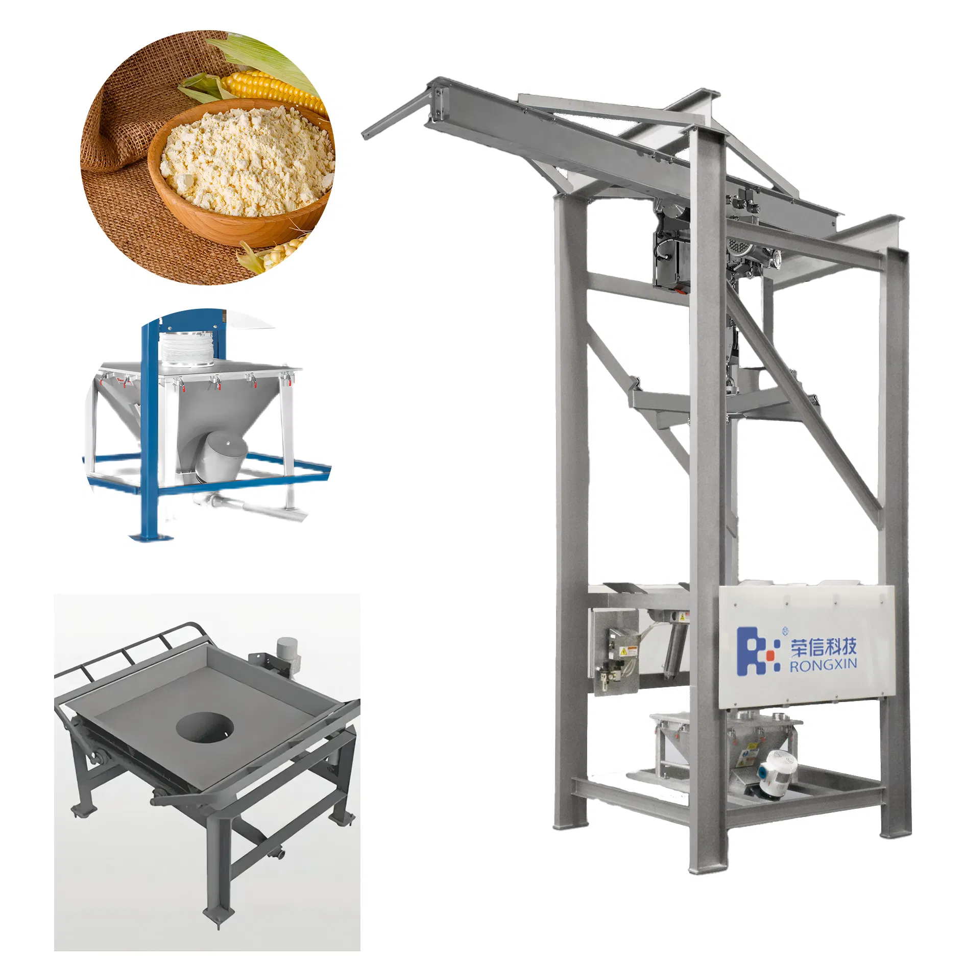 Food Grade Bulk Bag Discharger High Capacity Processing Jumbo Bag Unloading System
