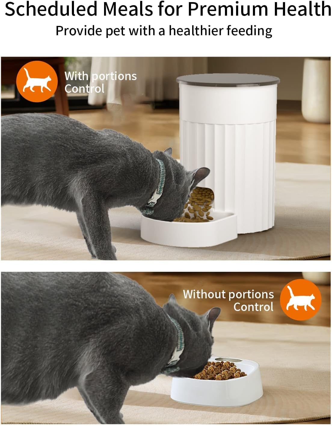 WiFi Pet Smart Portion Control Dry Food Dispenser Battery-powered Automatic Programmable Cat Feeders with APP
