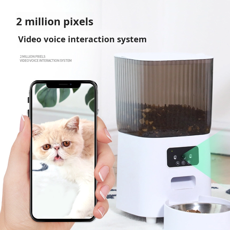 WiFi Pet Smart Automatic Feeder Timed Quantitative Battery-Powered Remote Voice Video Feed Eco-Friendly Plastic Waterproof IPX5