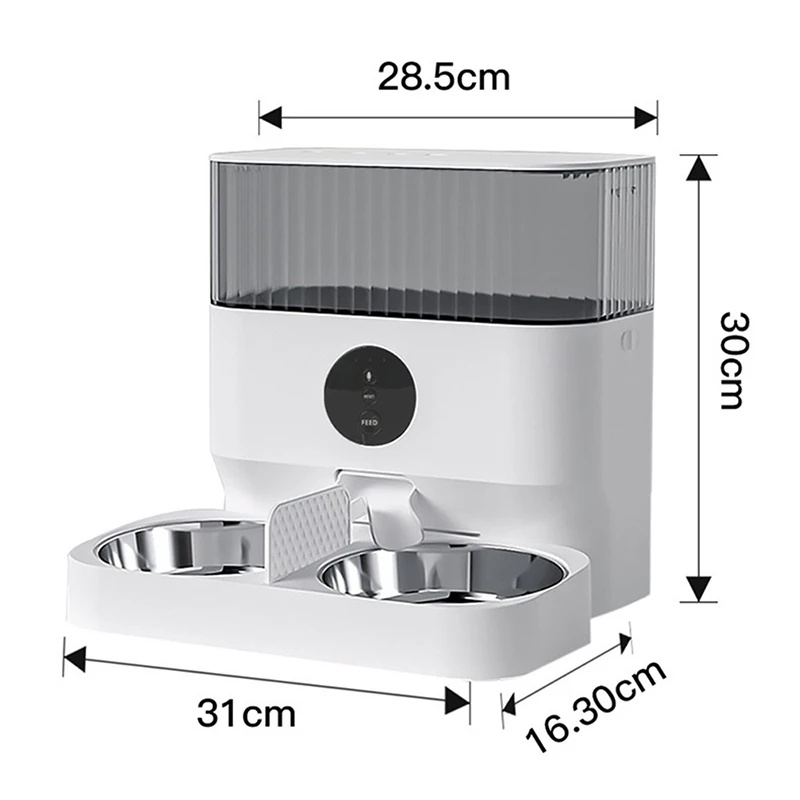 Automatic Pet Feeder - WiFi APP Control | 6L Capacity | Voice Recording For Cat &amp; Small Dog | TOHUGS