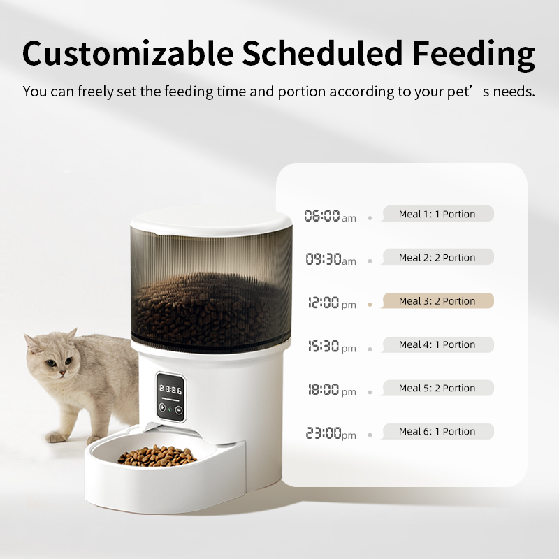 Wholesale Custom Smart Pet Feeder 4L Large Capacity APP Remote Control Timed Portion Dispensing Automatic Cat Dog Food Bowl