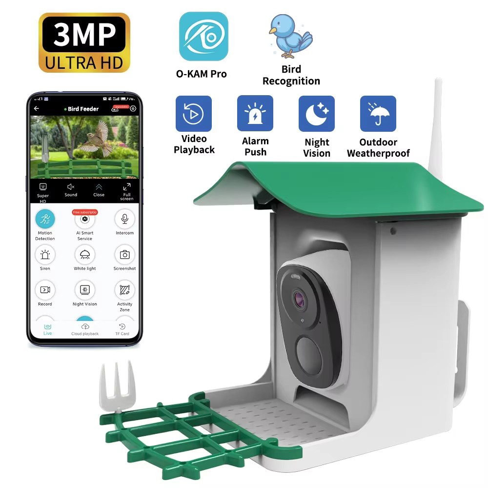 Hot Sale Smart Remote Monitoring Bird Feeder Camera Bird Feeders for Outdoors with Night Vision and Alarm Function