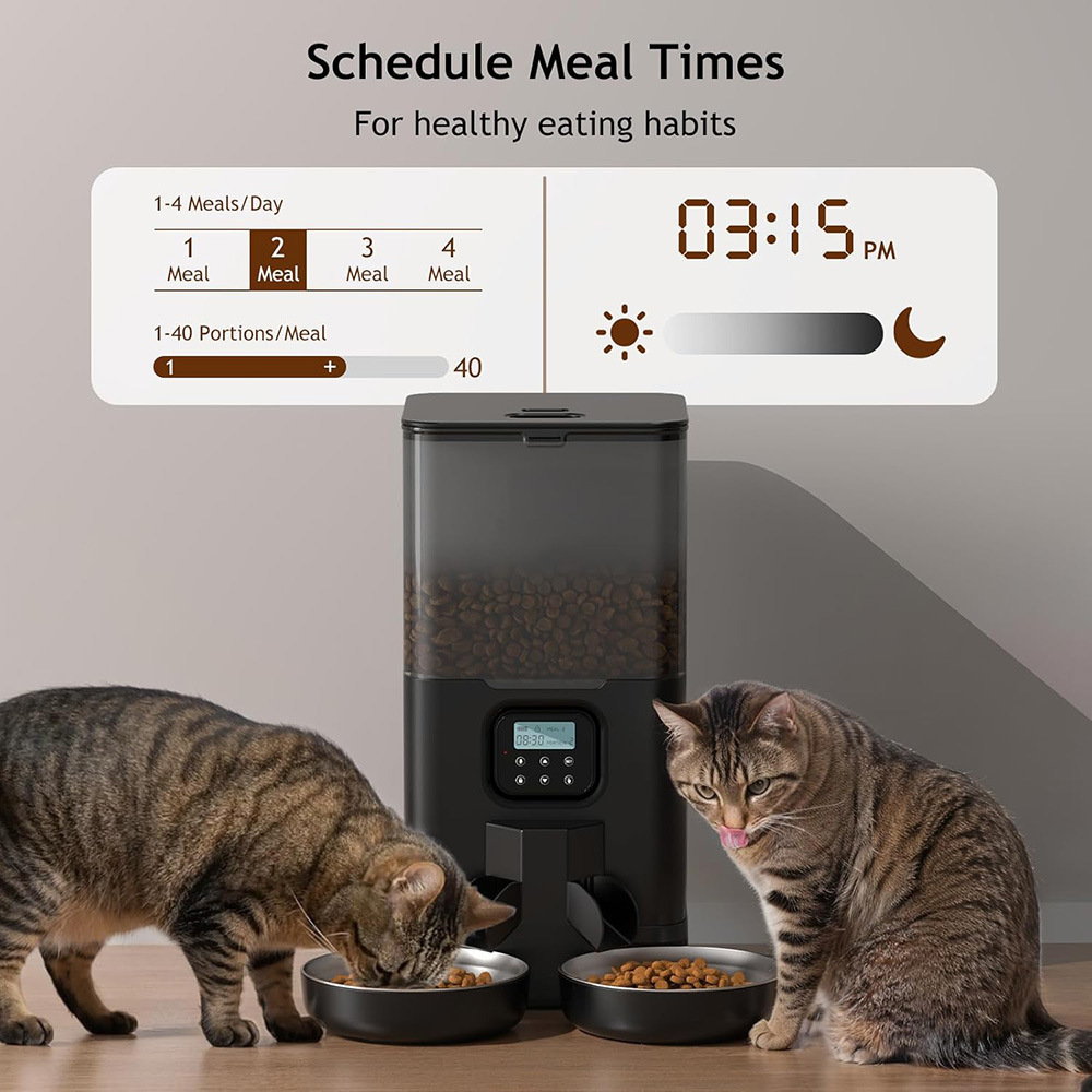 Anti-clog Auto Schedule Bpa Free Automatic Pet Feeder 6L 25.4 Cups Wifi Smart Cat Feeder for Cats and Dogs