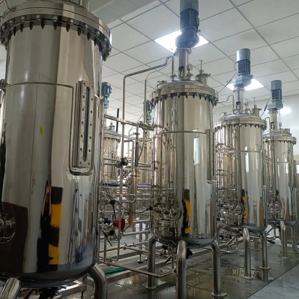Parallel Stainless Steel Fermenter System with Liquid Level Detection and Automatic Nutrient Feeding for Stable Culture Conditions