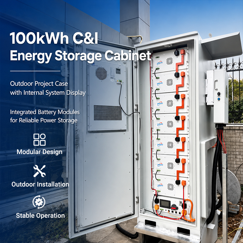 MECC 50kW 100kWh Outdoor LiFePO4 Battery Storage Cabinet Commercial Solar BESS Energy Storage System Backup Power Grid Support