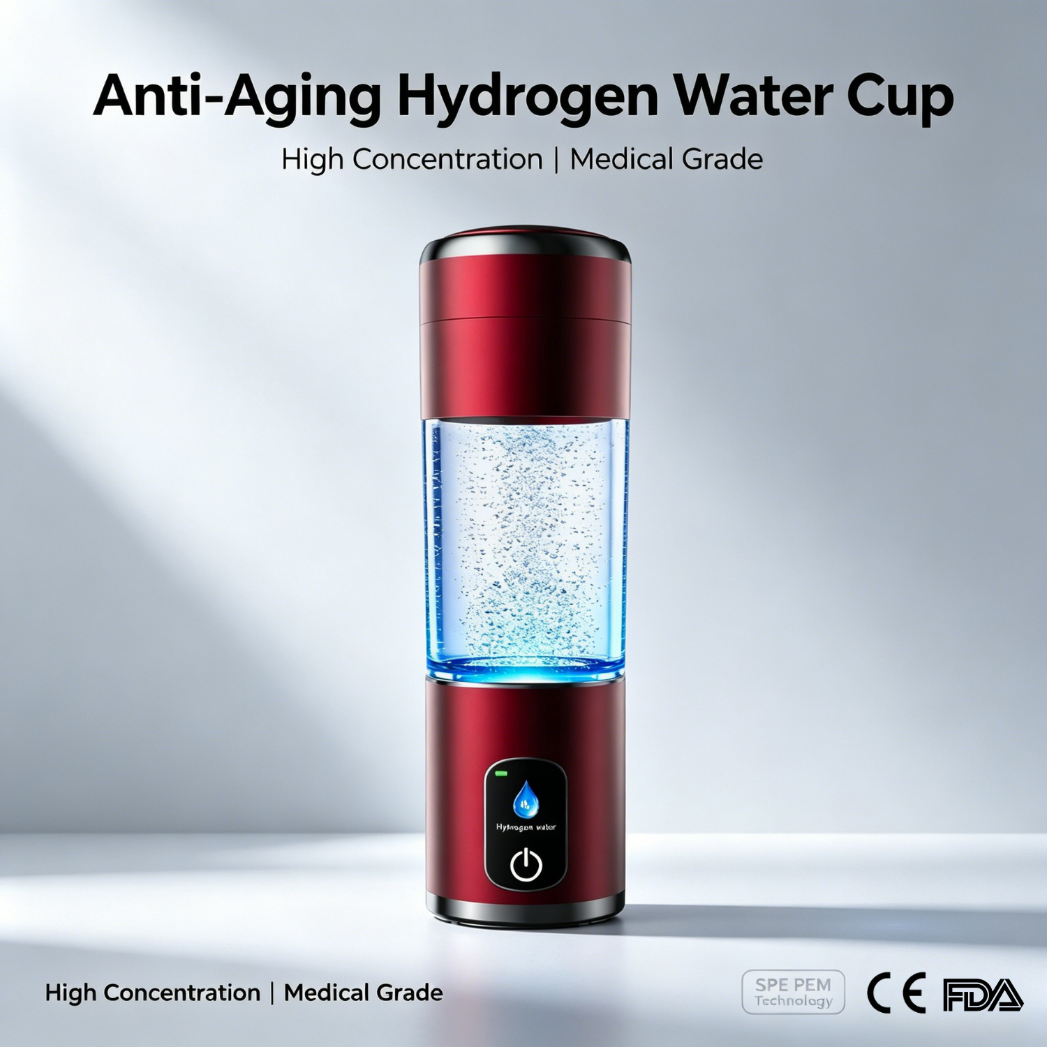 Phyflow Premium 8000PPB Hydrogen Water Bottle For Anti-aging Cellular Hydration Luxury Tritan SPE PEM Ionizer For Clinics