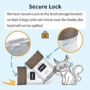 Petchain 4L WiFi Pet Food Dispenser with Low Food Alarm 10s Voice Recorder Feeding Schedule Automatic Cat Feeder