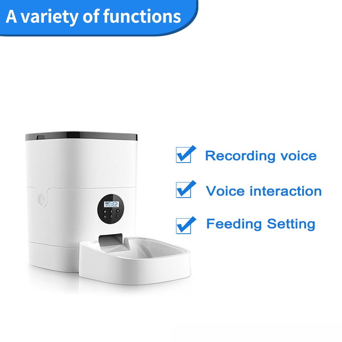 Automatic Cat Feeder Timed Pet Feeder Programmable Control Portion Smart Manual Button Pet Feeder