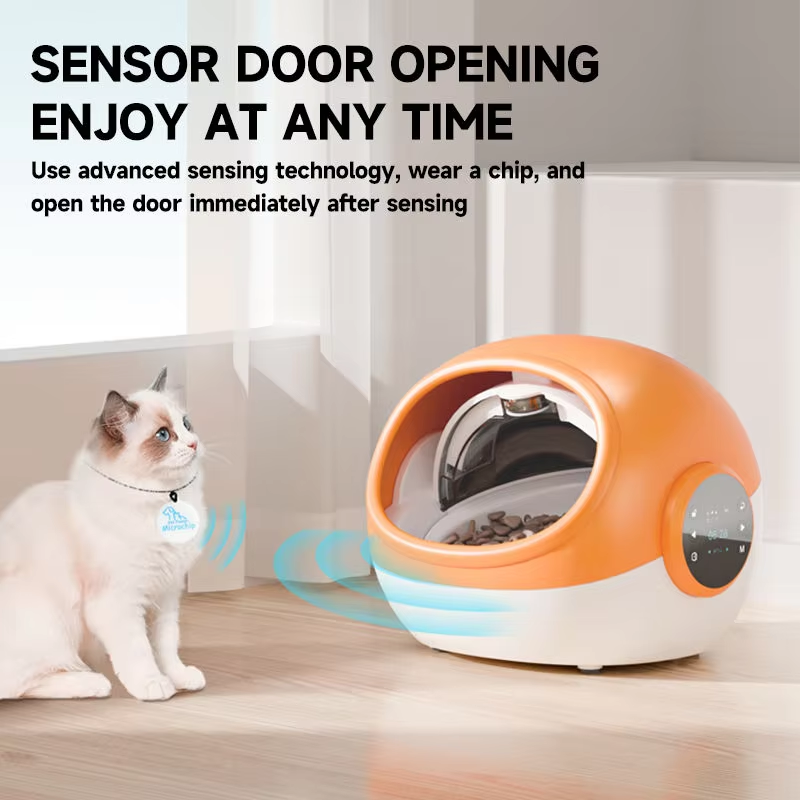 Automatic Cat Feeders with Collar Sensor Timed Quantitative Microchip Pet Feeder Wet and Cat Dry Food Dispenser