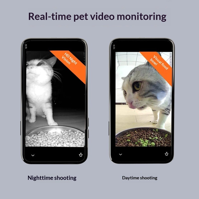 ABS En-Friendly 4L Large Capacity Automatic Cat Dog Feeder Charge Solid WiFi Intelligent Remote Voice Video Monitoring Pet Food