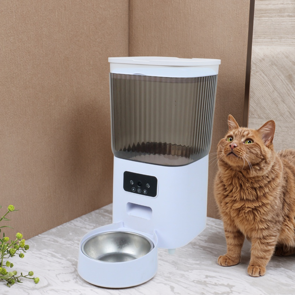 5L Smart Automatic Pet Feeder Eco-Friendly Plastic Cat Dog Food Dispenser WiFi App Control Portion Control Voice Recording Dual