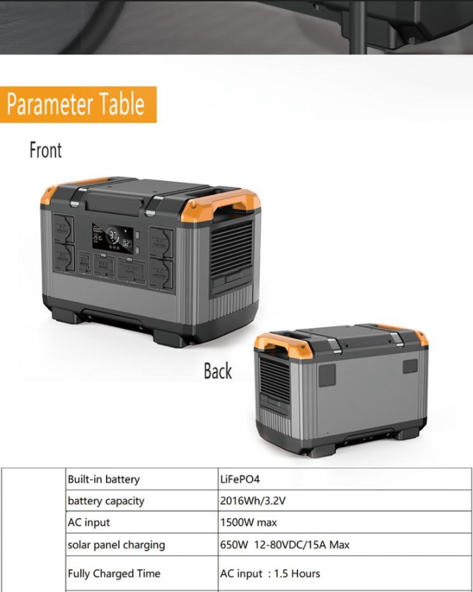 2400W2020WH Outdoor Emergency LiFePO4 Battery Solar-Powered Pure Sine Wave Inverter Energy Storage Portable Backup Power Station