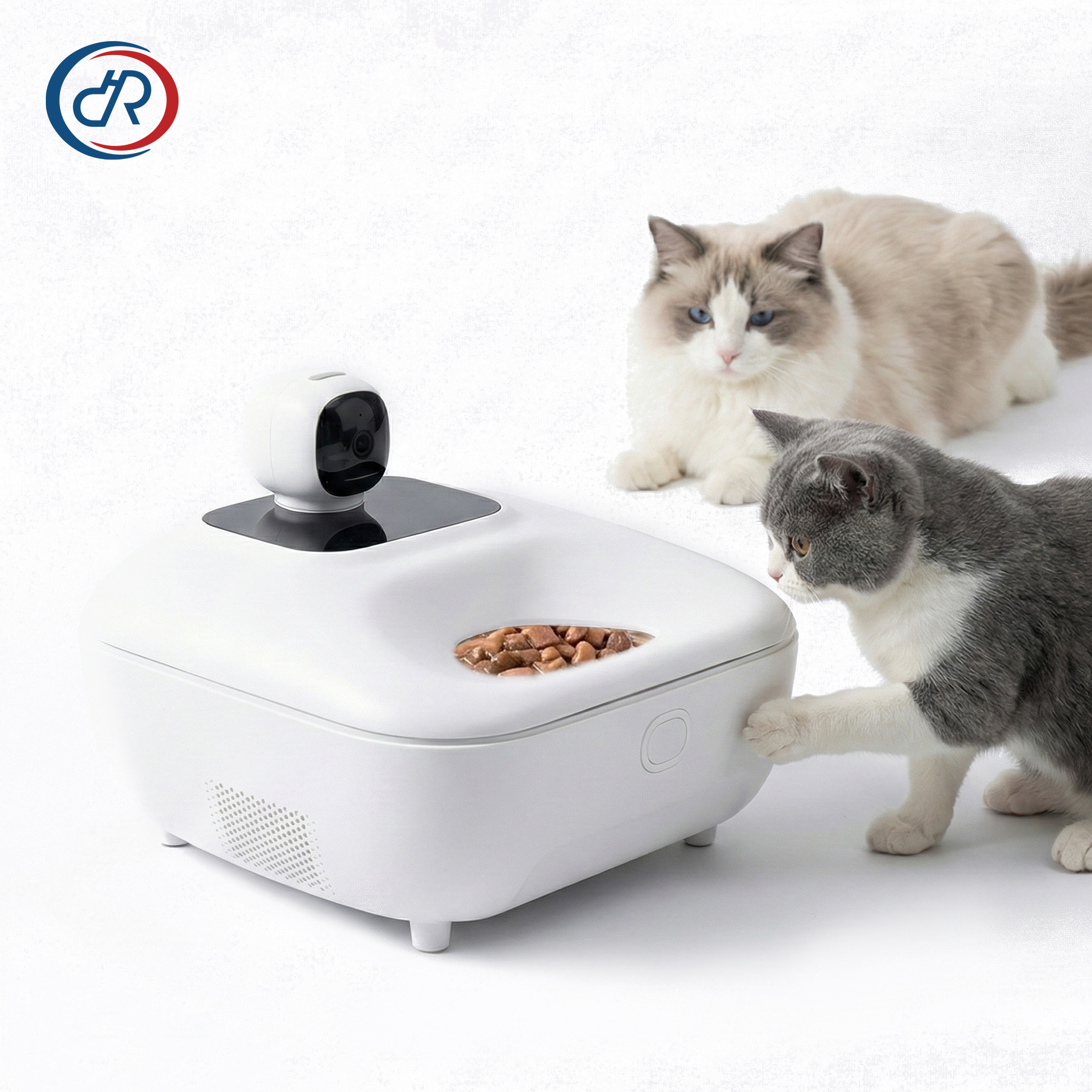 Wholesale 5 Meals Automatic Cat Feeder Wet Food with Refrigerate Warm Schedule Voice &amp; Monitor Functions for Multi-Pet Homes