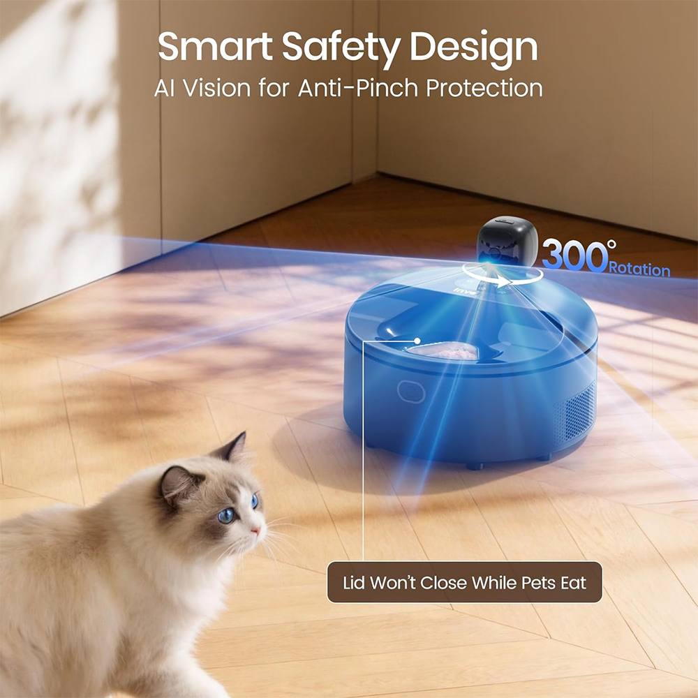 Multi-Pet Recognition Automatic Wet Food Cat Feeder with 3MP Camera Dual Cooling Heating App Control Pet Food Dispenser