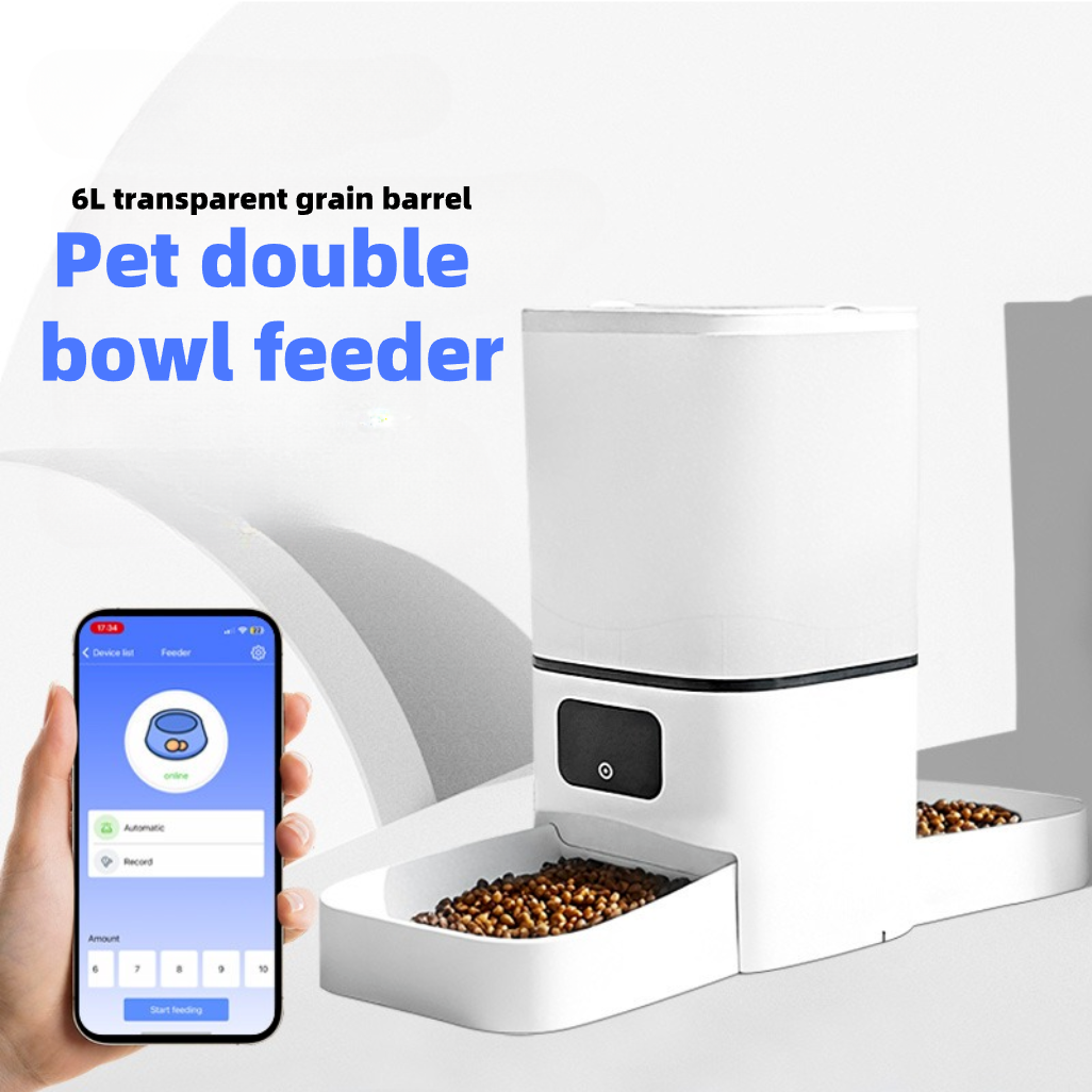 Remote Monitoring Customizable Meal Plans Low Power Automatic Plastic Pet Feeder for Dogs Cats Busy Pet Parents Indoor Home Use